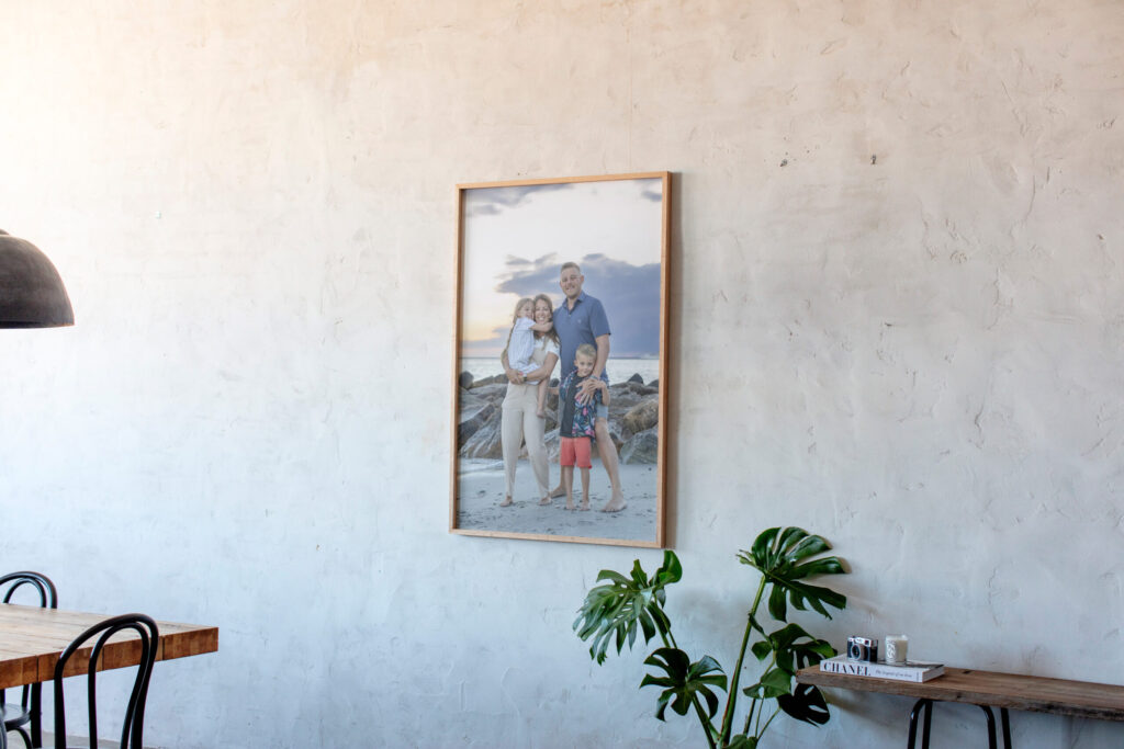 West Hartford Connecticut Beach Photographer With A Classic Style | Framed Portrait Of Family On The Cape