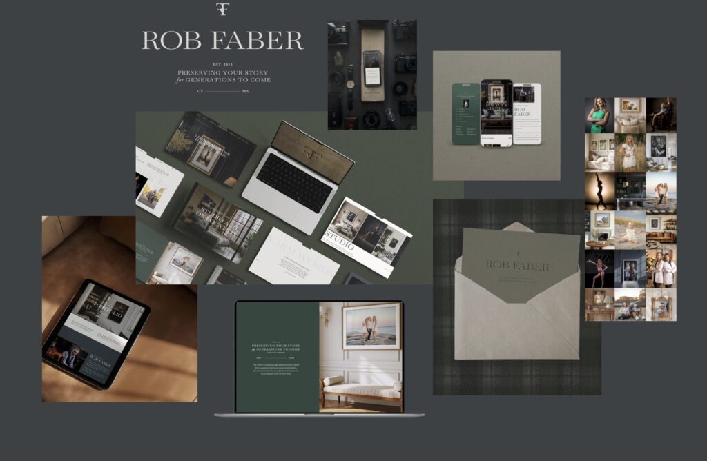 CT Photographer Screenshots | MA Photographer | High Tide Strategy. Sample screenshots of Rob Faber Photography website presented in mock up samples.