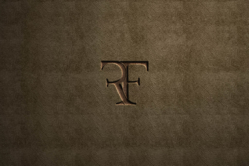 CT Photographer | Rob Faber Photography | MA Brand Photographer | RF Logo on brown leather surface.
