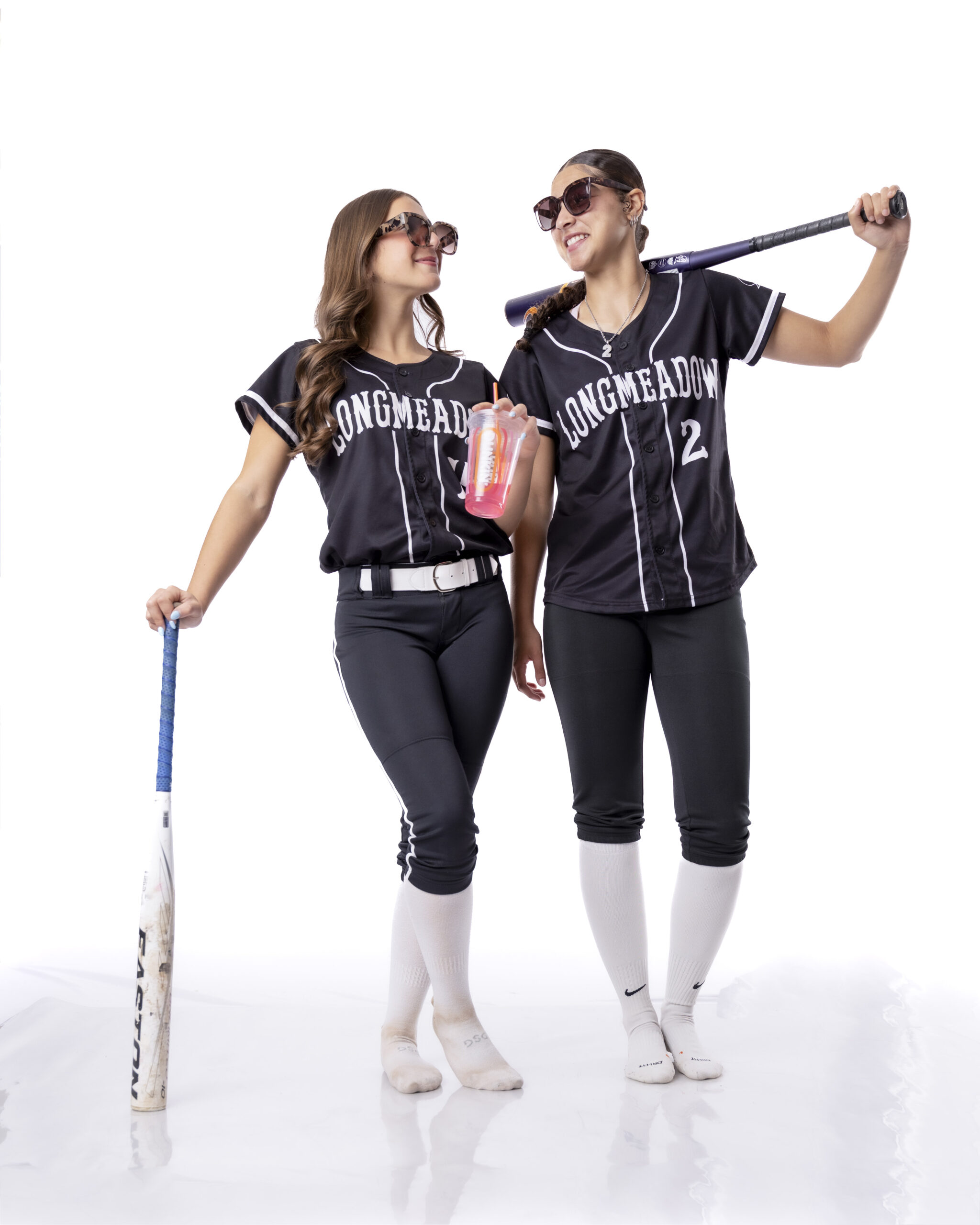 FBR Media | Rob Faber Photography | CT Photographer – two softball teammates posing side by side showing team pride and confidence